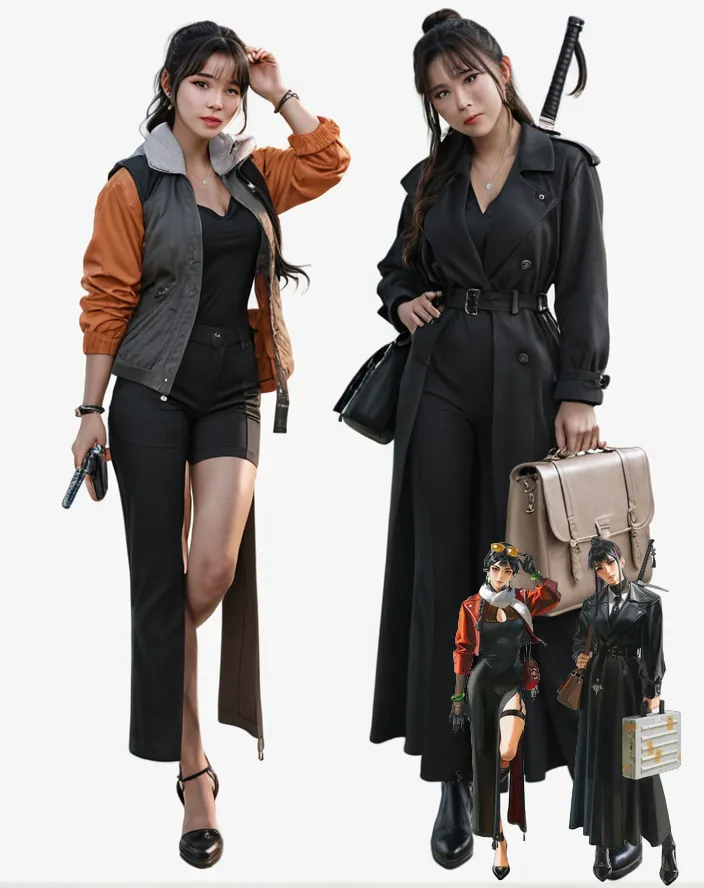 1girl,Wearing an elegant and fashionable suit. Wearing a wide-brimmed hat with delicate floral decorations. Wearing a long white trench coat, the buttons and belt design of the trench coat add a touch of classicism. Wearing a dark striped suit, including a suit jacket and pants, looks capable and stylish. Wearing black gloves on his hands and black high-heeled boots on his feet,,beautiful detailed eyes, beautiful detailed lips, extremely detailed eyes and face, long eyelashes, best quality, 4k, 8k, highres, masterpiece, ultra-detailed, realistic, photorealistic, photo-realistic, ethereal glow, regal elegance, intricate details, luxurious, otherworldly beauty, dark atmospheric background, supernatural aura,  elise,