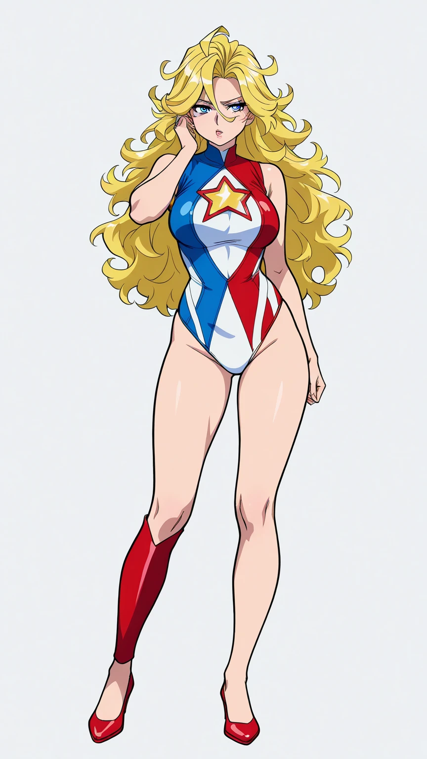 (masterpiece, best quality:1.2), full body shot, solo, 1girl, mlpapplejack, smile, looking at viewer, muscular, white one piece swimsuit, white flats, laboratory