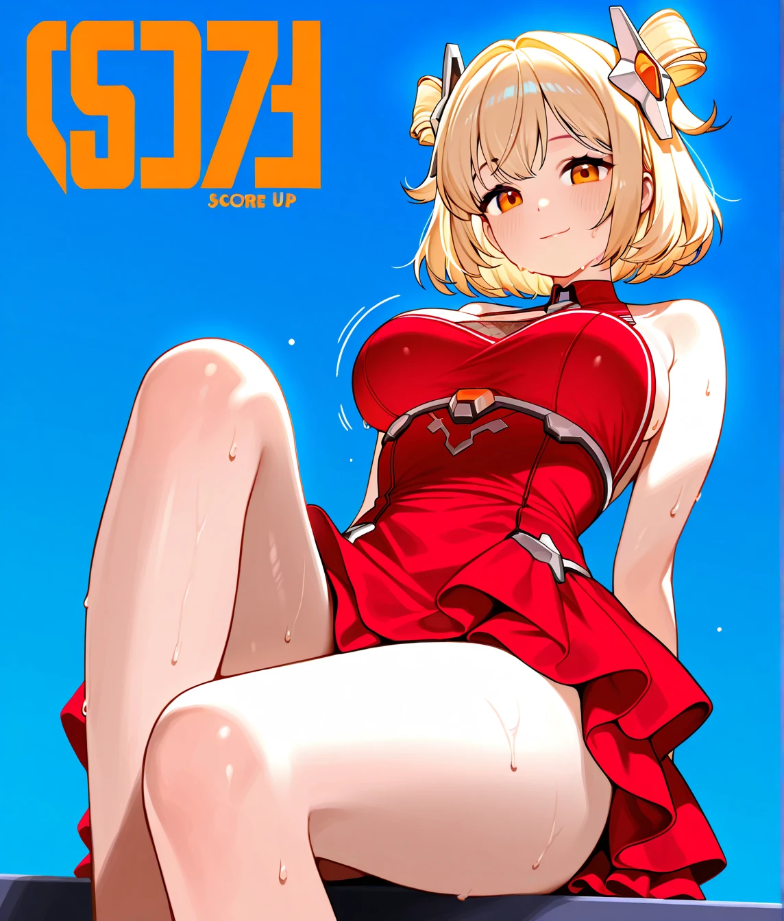 (Magazine Cover:1.8)、((From below:1.2))、Stand and spread your legs、 One cute girl, highest quality、超High resolution、High resolution、Highly detailed CG、8K Unit Wallpaper、20-year-old、Beautiful fine details,Platinum Blonde Hair、Having sex、(((Ultra-shiny wine red underwear)))、((( Cleavage ,)))、(Shiny body,:1.5)、 Embarrassed、Shy、(Partially visible vulva:1.3),(Dripping love juice:0.8),Yuki mandarin orange,(comics:1.8),(cover:1.9),Sexy pose,Bold Pose ((Panty shot))、(Crotch close-up)、((Raise the skirt yourself)),((Very large breasts))、Written boundary depth, (From belowの眺め:1.2),((Panty shot))、((Camel Toe))、((From below:1.1))、((Spread your legs:1.3))、((Huge breasts:1.2))、((Big Hips:1.3))、((Spread your legs:1.3)),(((Squat:1.1)))、(((Spread your legs)))、((Thick pubic hair:1.1))