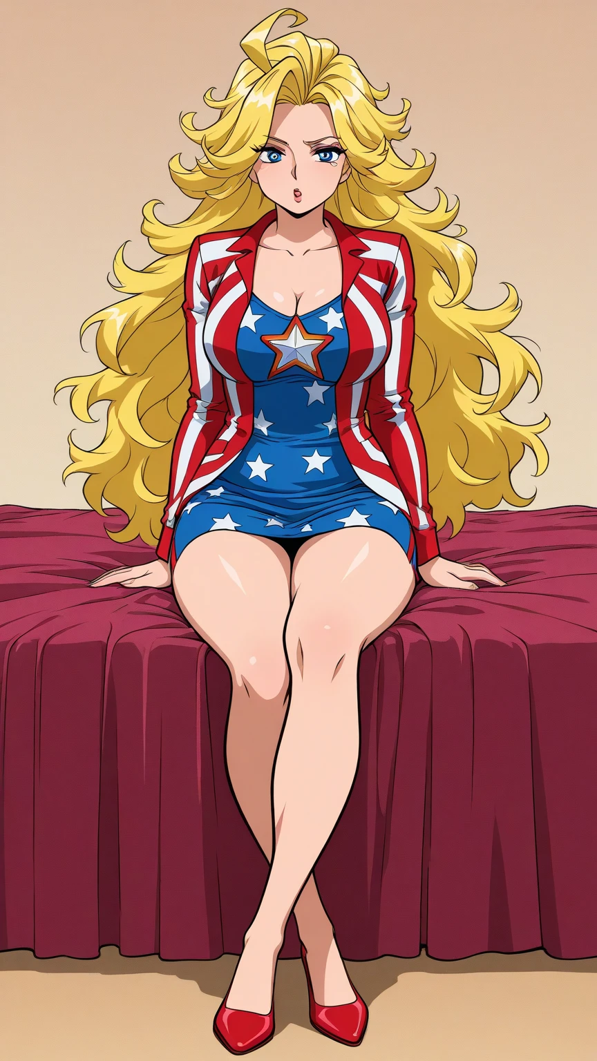 Masterpiece, 8k, 20 old a lady, blonde long hair, Beautiful Skin, Put your hand in your crotch, Blushing, ((Only one person in the bedroom:1.5)), ((Ultra-high definition a beautiful lady anime face:1.5)), (Body Conscious), ((race strapless red and white striped leotard:1.5)), garter belt, latex fish net, The gesture of taking off clothes, high leg string, bedroom, Embarrassed face, 2 arms, 2 legs, Prostitute lady, Face and body emphasis, Sweating, Crotch Emphasis, sitting cross-legged, Breast visible, Showing breasts