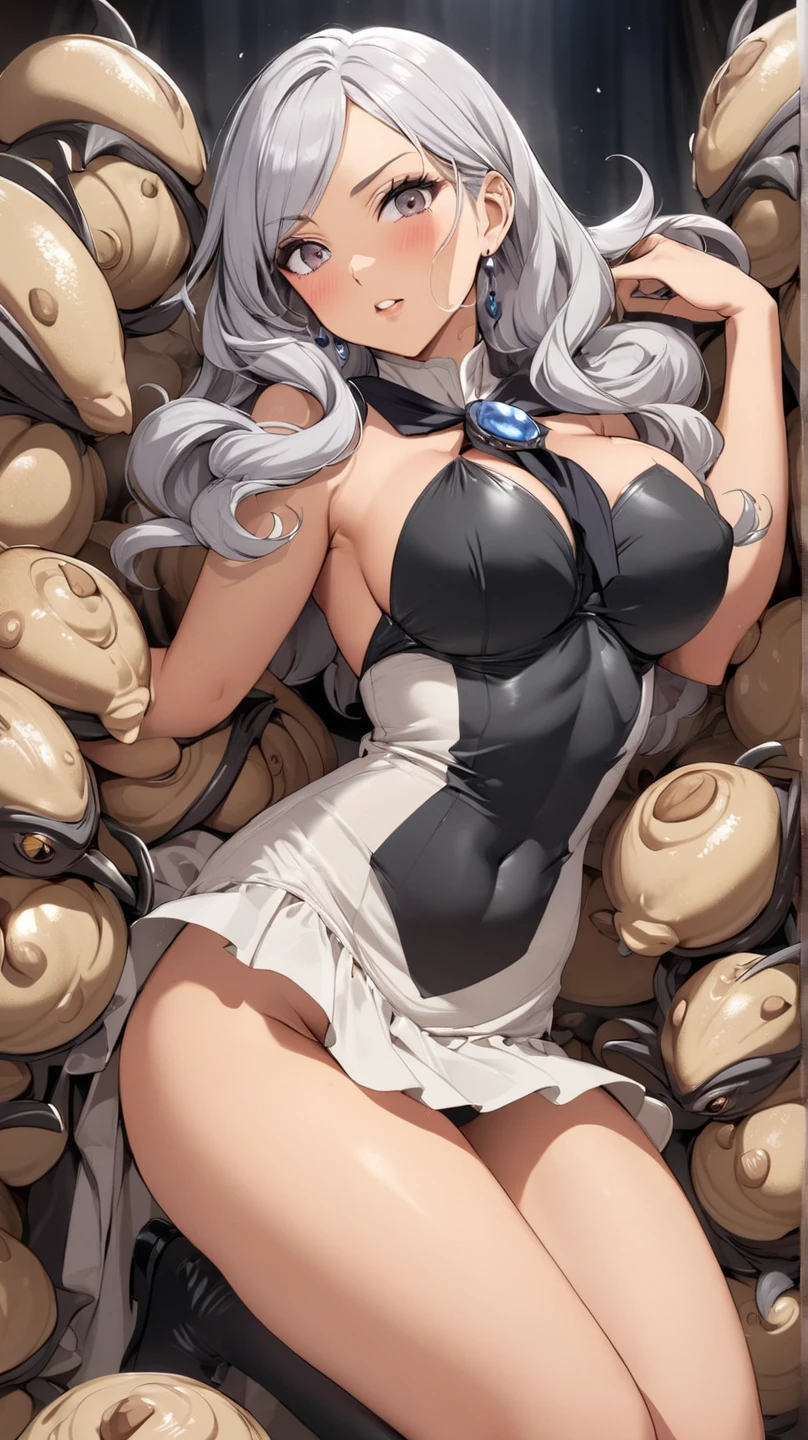 masterpiece,1girl,solo, horns,white hair,long hair,very long hair,(playboy bunny:1.4)