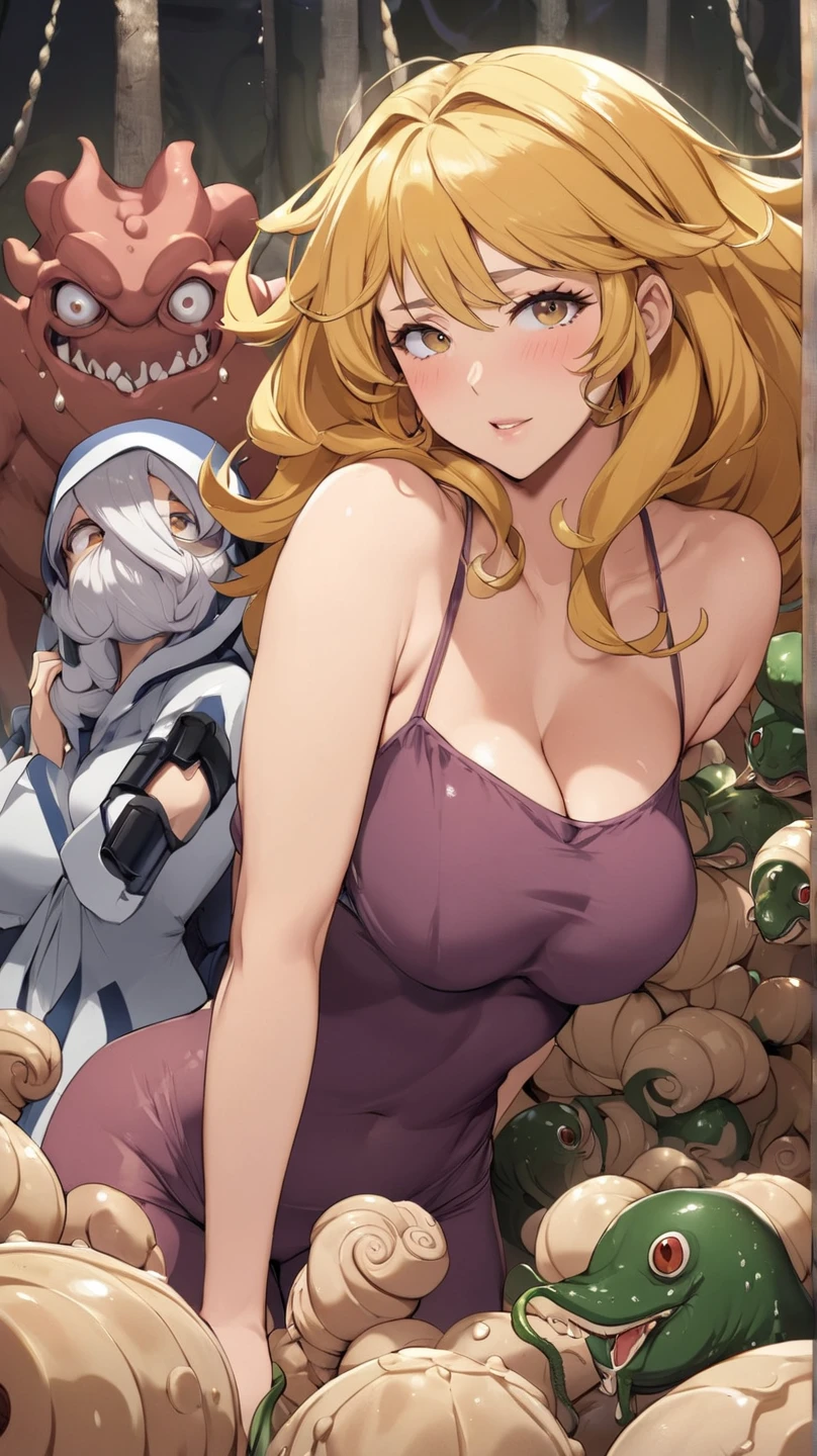 超大群の雄猿に囲まれる 1 人のCompletely naked大人女性, Highest quality, figure, masterpiece, Very clear, Extremely detailed CG, 8K, masterpiece with attention to detail, Highest quality, Official Art, Ultra Clear, Very detailed, High resolution, Detailed mature adult woman, Very detailedな目と顔, Beautiful fine details, ((((Completely naked))), Full nudity, (Beautifully shaped big breasts)))),( (Beautifully shaped big breasts)))),( Beautifully shaped big breasts)))),( (huge breasts of beautiful shape)))),( ( ( Full nudity)), ((Slim and large)))),((Huge blonde sexy gal)),(Lustrous fair skin)))), skinny, (((Sexy smile))),Ecstatic smile、blush、Very red cheeks、blush頬、long bangs that hide the eyes,、Blonde hair with pink tips、Blonde multicolored hair color、 （（（lots of heartマーク, heart, heartマーク）））, Looking at the audience, Look forward, (((Slender Super Large)), Perfect Style, Emphasized, Crotch Emphasis, Sitting, ( ( Sexy pose)))), bedroom、(((Surrounded by a large number of crowded male monkeys)))), ((Packed with so many super-masses of male monkeys)), ((He is seen surrounded by a large group of male monkeys.)), (((He is surrounded by a massive group of male monkeys, so densely packed that they fill the entire space.))), ( In the background, a large group of male monkeys are crowded together, filling the entire screen.), A huge group of male monkeys swarming in all directions, At the top, a group of giant male monkeys, end, about, He is surrounded by a group of male monkeys so densely packed together that there is no space between them., (((A huge group of male monkeys fills the entire area.)), (Surrounded by a large number of crowded male monkeys)))), (( Many male monkeys in groups)), ((He is seen surrounded by a large group of male monkeys.)), (((Surrounded by a horde of male monkeys so densely packed that they filled the entire space.))), (In the background, a large group of male monkeys are crowded together, filling the entire screen.), A huge group of male monkeys swarming in all directions, A huge group of densely packed male monkeys, Down, about, He is surrounded by a group of male monkeys so densely packed together that there is no space between them., ((A huge group of male monkeys occupying the entire area)), ((A huge group of male monkeys crowding together)), ((Surrounded by a large group of male monkeys)), (Surrounded by a horde of male monkeys so densely packed that they filled the entire space.))), ( In the background, a large group of male monkeys are crowded together, filling the entire screen.), A huge group of male monkeys swarming in all directions, A huge group of male monkeys crowded at the summit, end, about, He is surrounded by a group of male monkeys so densely packed together that there is no space between them.