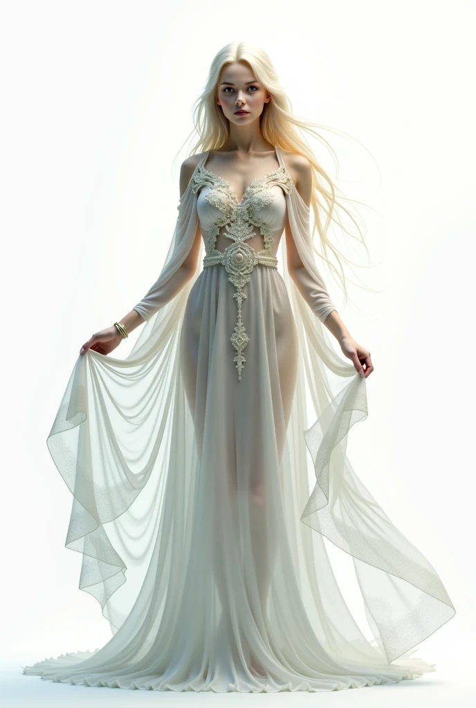 highly insanely detailed, masterpiece, top quality, best quality, highres, 4k, 8k, RAW photo, (very aesthetic, beautiful and aesthetic), enchanted cave with glowing crystals, photo of slim woman, wearing white sheer boho maxi dress, <lora:CrunchyBanana_Sheer_Boho_Maxi_Dress:1>, subtle smile, subsurface scattering