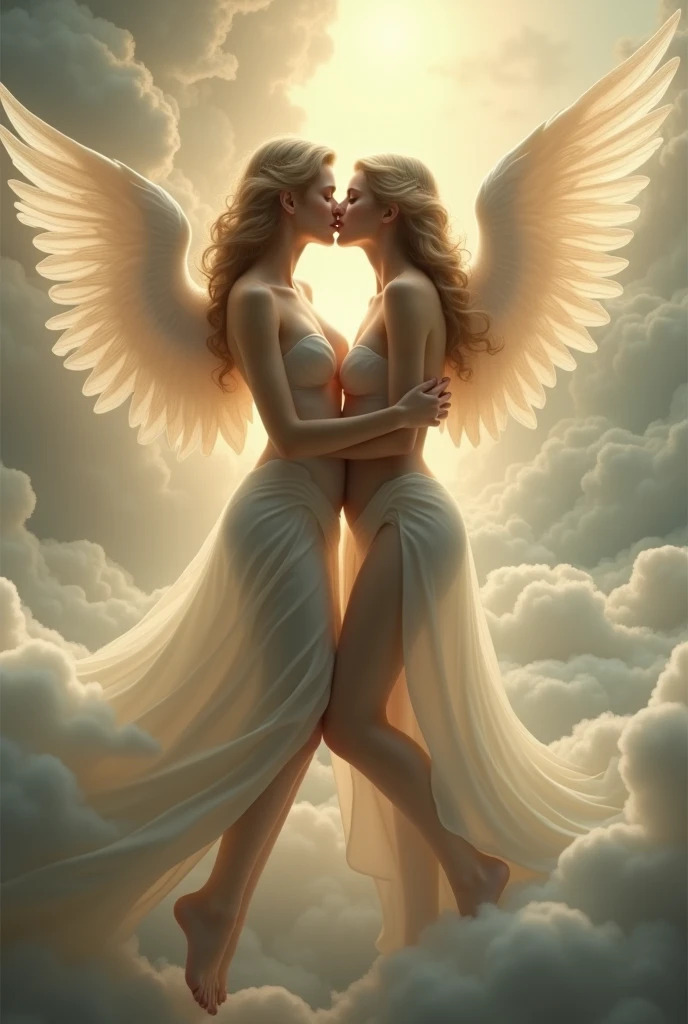 Margot Robbie and Erika Eleniak redheads copulating having sex totally naked naked breasts naked vulvas convulsing with sexual pleasure without control flying with real angel wings floating showing their naked vulvas without being watched by Gal Gadot masturbating naked very excited laughing with pleasure French kiss exploding with uncontrollable sexual pleasure