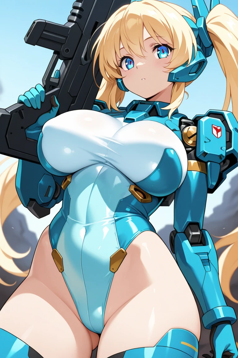 super high image, super detail, super high resolution, anime, manga, illustration,(full body image), Japanese beautiful elf, blond twintail hair, (ocean blue eyes), red alluring moist thick lips, ecstatic expression, amorous expression, seductive look, (((((huge breasts))))), (((under boob))), (((side boob))), abs, great proportion, perfect proportion, slender, full body, ((mecha pilot armor)), (background Sci-fi city planet in night sky), professional lighting, (((mecha armor))), (hour glass body type), (((showing cleavage))), (((holding sci-fi red sword))), ((full body image)), ((erotic)), (princess), ((big sister)), ((mech in background))