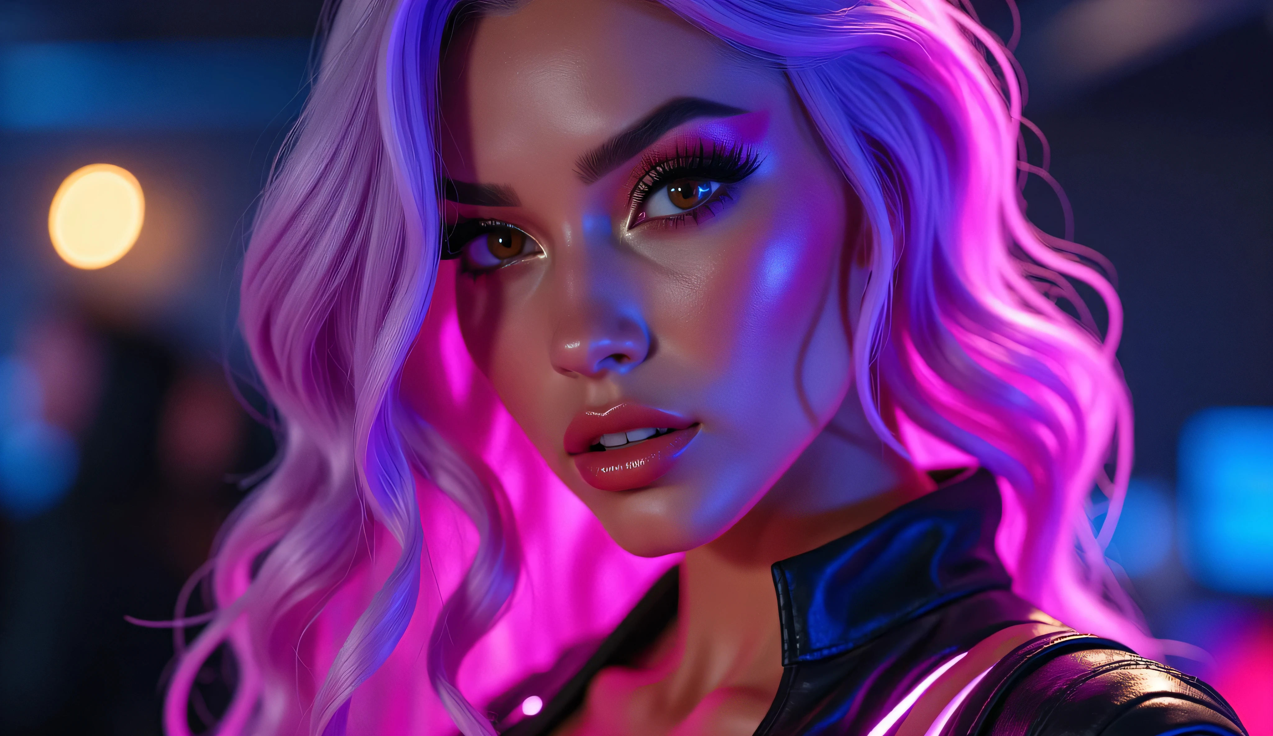 ((Black Light)) sur une superbe femme européenne ultra chaude, 23 ans, c'est une camarade de jeu, men's magazine template. Neon, DIRECTED ,colored , yeux brillants , beau visage ,beautiful , artistic luminous smoke mixed with hair