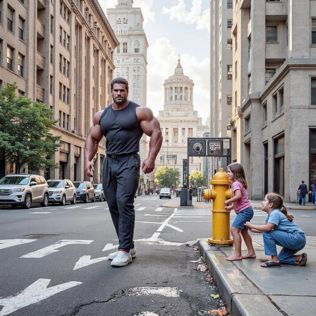 photo of strongman lifting house fast house moving