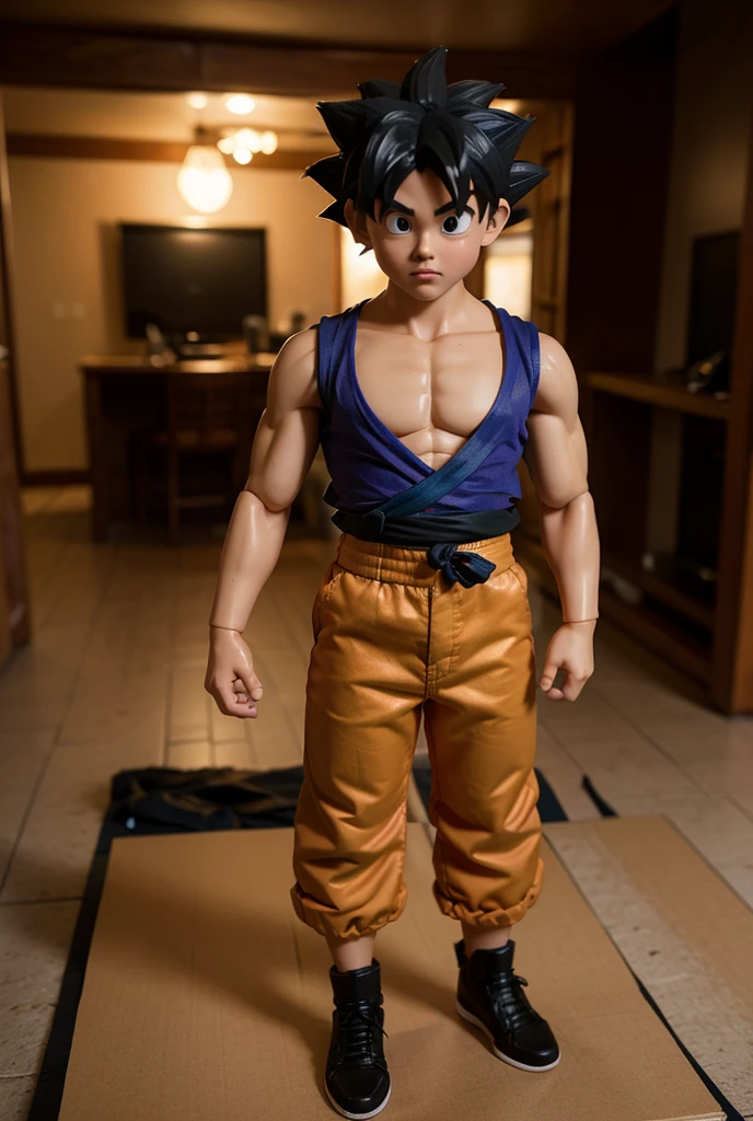 Neymar hugging baby Goku, 3d,4d,rosto e cabelo bem detalhados, Uplighting,sombriamentos