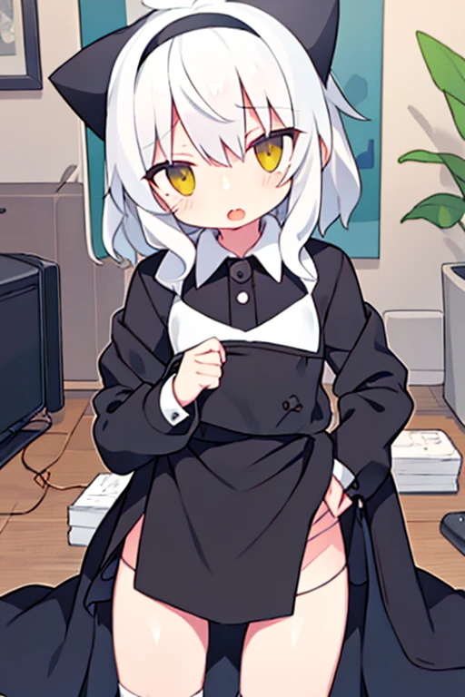 score_9, score_8_up, score_7_up, source_anime, best quality, masterpiece, official art, absurdres, highres, ultra-detailed,waifu2x, break,1girl, hare \(blue archive\),green eyes, white hair,ponytail,halo,hairclip,(white jacket:1.2),black hoodie,long sleeves,sweat,(wavy mouth:0.5), (yawn:0.3),saliva, blush, vaginal sex, clothed sex, intense sex, big penis, (stomach bulge:0.4),twitching penis, pussy, pussy juice, sexual climax, trembling, female orgasm, forced orgasm,intense orgasm, heavy breathing, motion blur, motion lines, cum, creampie,   sound effects, spoken heart,indoors, break,dewy skin, perspiration on the skin,skin texture, fine lines, pores, natural imperfections,light reflections, glossy skin, shiny skin,break,(clear line illustration:1.2),very high resolution, very aesthetic, Best sexual lighting powered by famous artist, 8k,beauty illustration,photoshop_(medium),,(Detailed Lighting),uncensored,