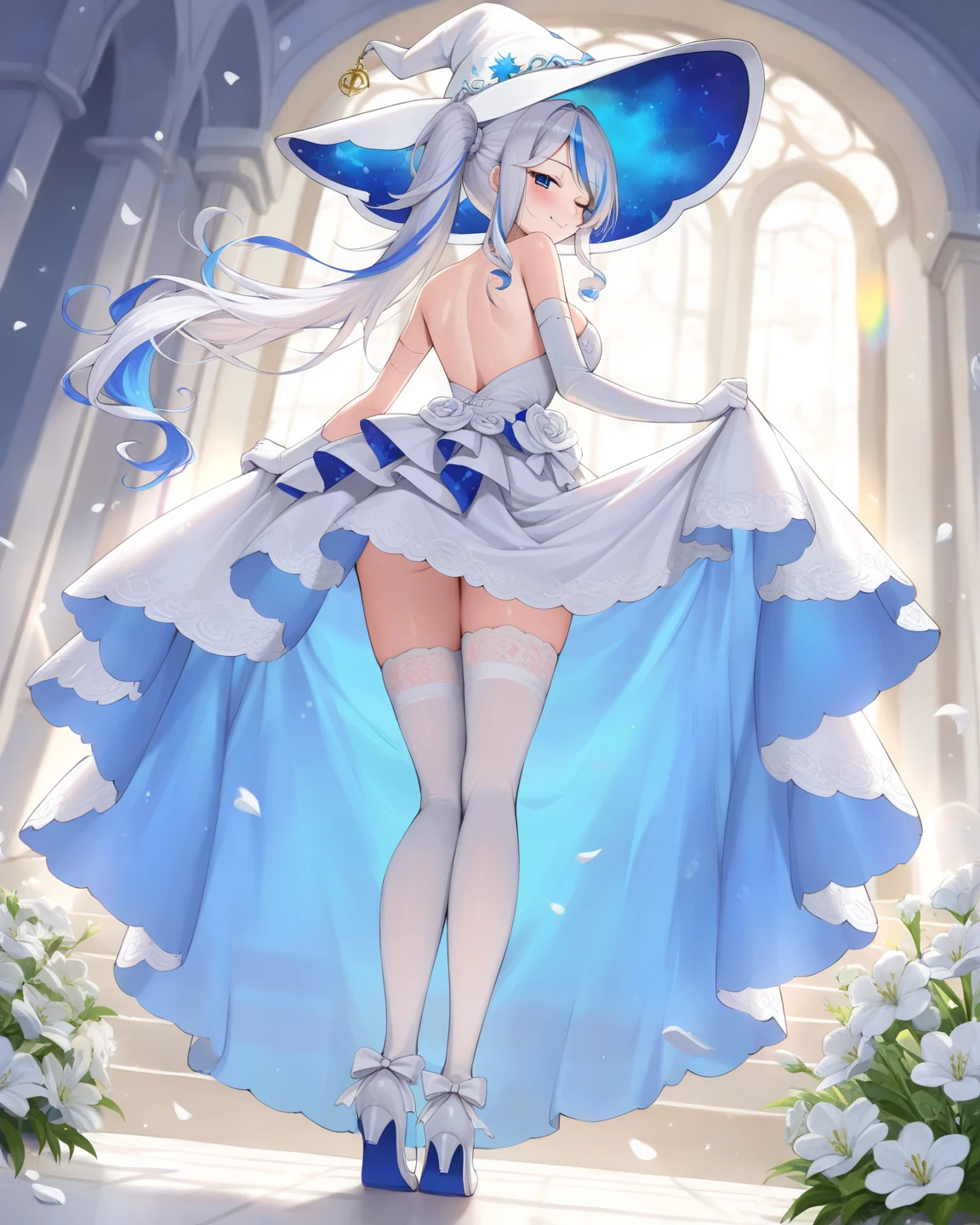 1girl,blue hair,
