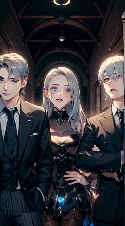 anime characters dressed in formal attire standing next to each other, from girls frontline, anime key visual of elegant, fine details. girls frontline, highly detailed exquisite fanart, girls frontline style, characters from azur lane, trending on artstation pixiv, guweiz on pixiv artstation, girls frontline cg, girls frontline universe, three futuristic princes
