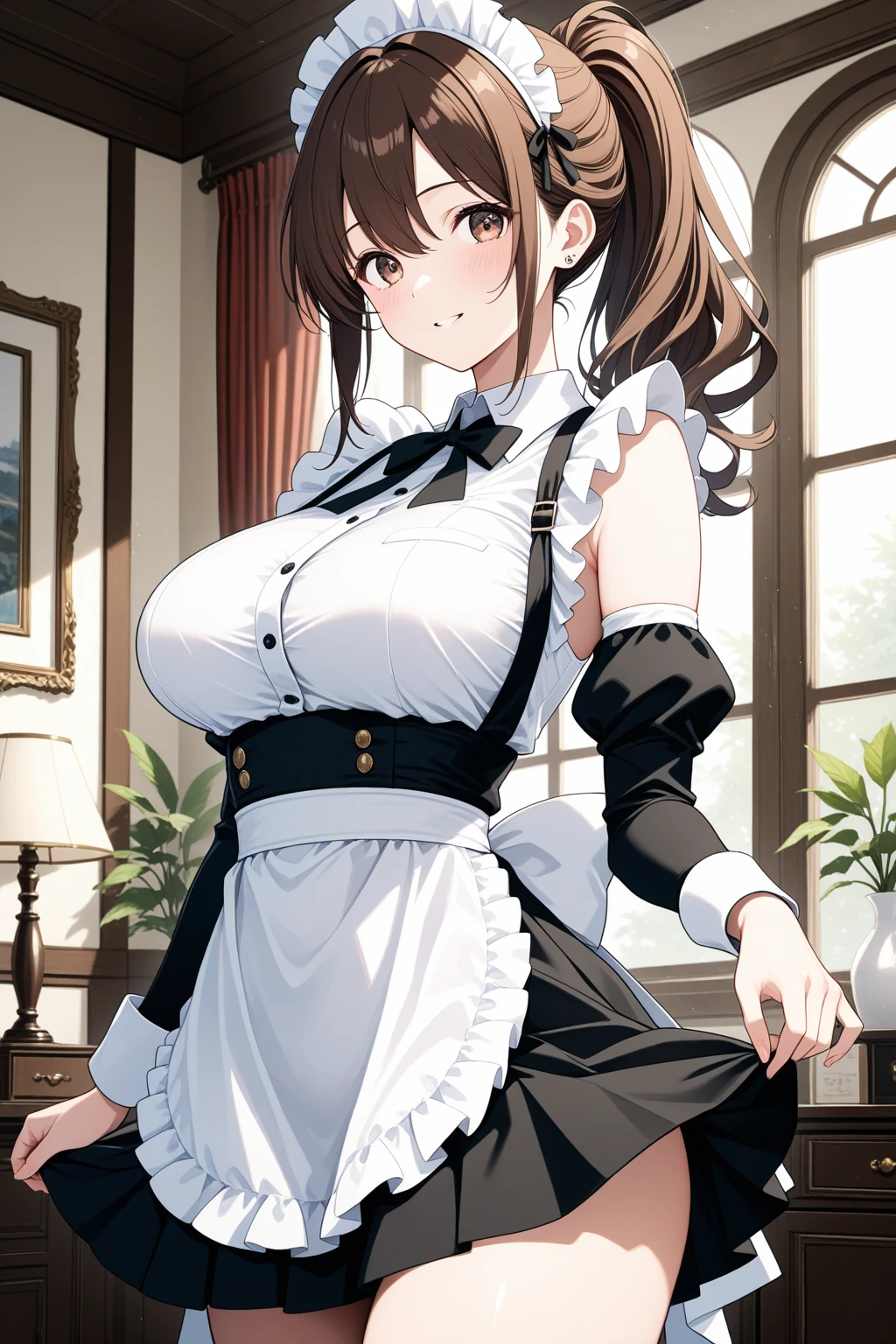 big breasts noble outfit prostitute public apron