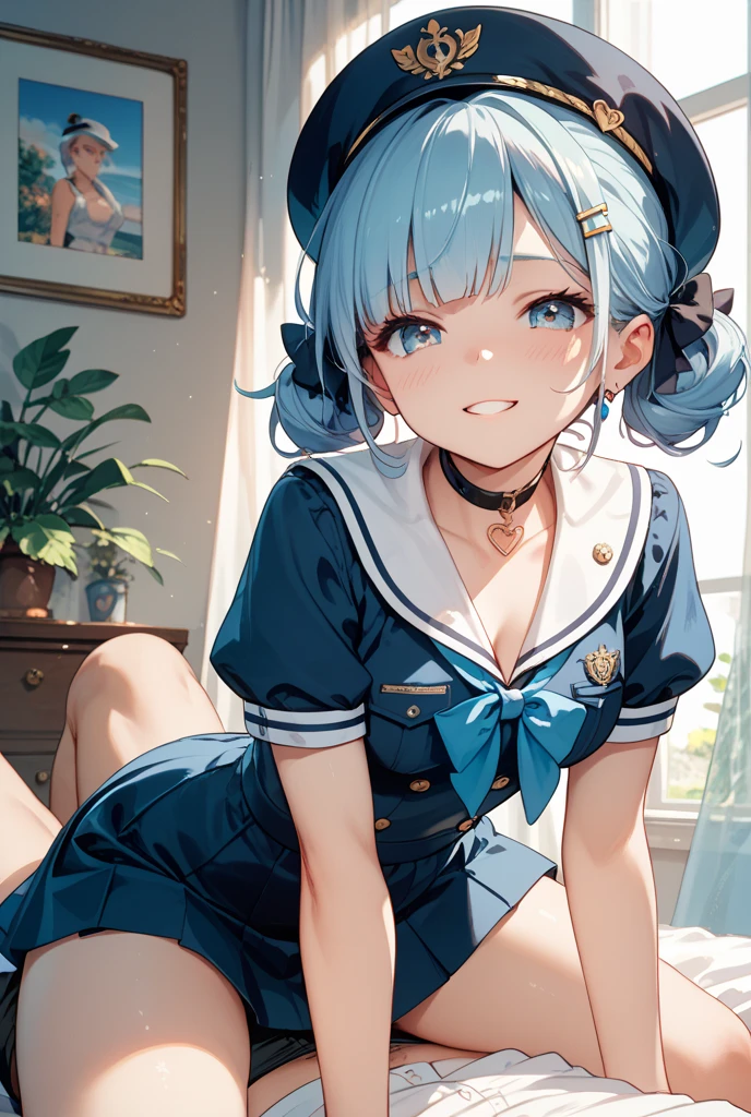 masterpiece,best quality,1girl,Ace Trainer (Pokemon),twin drills,very long hair,nurse cap,nurse,white thighhighs,thick thighs,smile,head tilt,sitting,crossed legs,hospital bed,indoors,<lora:Concept-control tool-add_detail-CyberAIchemist:0.9>,<lora:CHAR-Pokemon-Ace Trainer Gen V-v1-RockRockRock:0.9>,
