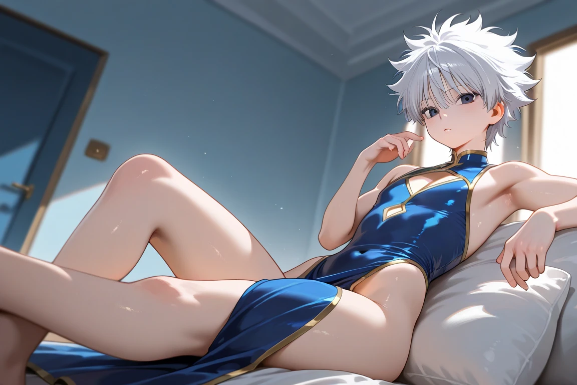 masterpiece, (Perfect Anatomy:1.5), highest quality, 1 lady , slender, leggy, Seductive, (wear a white long sleeved shirt, tie, navy officer winter jacket:1.5), white bikini pantie , barefoot, Perfect hands, Perfect body, reclining, lying on a sofa, leg lift , looking away, ((Exquisite detail)), Very finely crafted fingers(((10 fingers))), (full body showcase), (Show your whole body), (no background), (No logo) , high resolution, parted lips, belly button , feet up, arms up