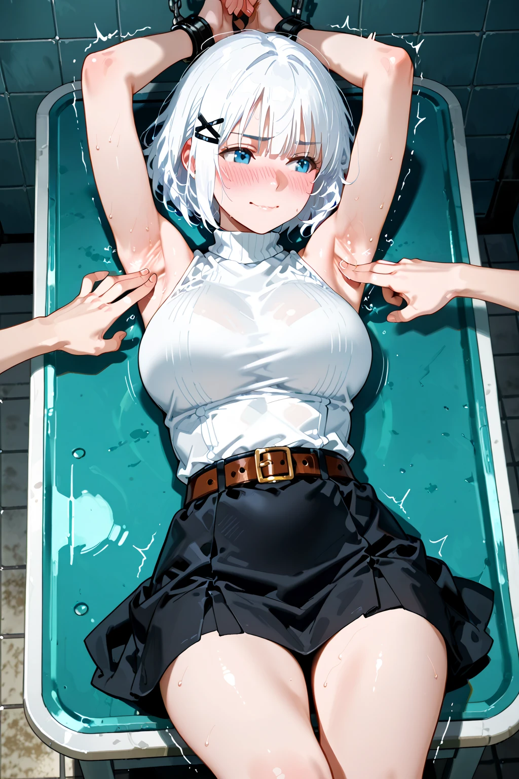 Abdominal white liquid，swim wears，anime big breast，Recumbent position --auto