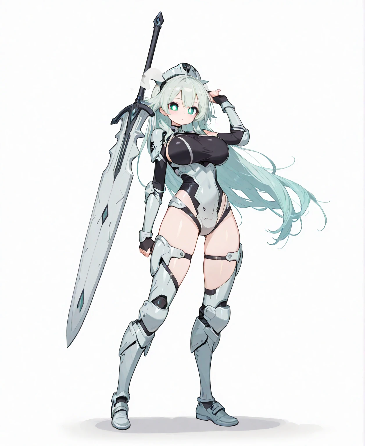 
anime girl with blue hair and black and white outfit holding a sword, concept art by Shitao, pixiv contest winner, conceptual art, freezing blue skin, cushart krenz key art feminine, biomechanical oppai, best anime 4k konachan wallpaper, ayaka genshin impact, trending on artstation pixiv, frostbite 3 rendered