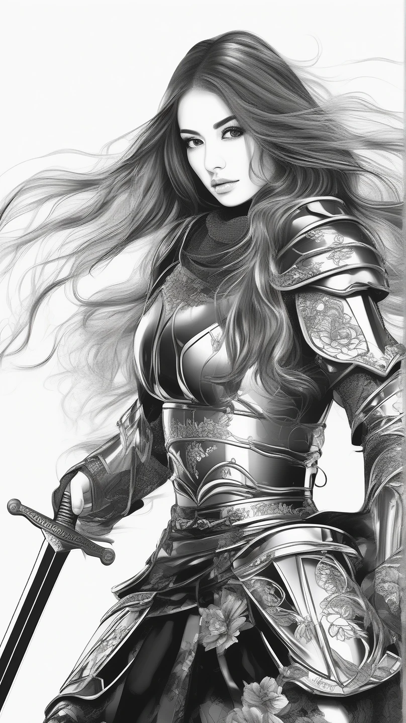 Halle von black and white pencil sketch portrait, obvious pencil pen touch, perfect smiling face, line art, abstract beauty, standing, near perfection, pure form, golden ratio, simple, unfinished, concept art by Brian Frode and Kahn Griffith and Vadim Kashin and John William Waterhouse, intricate detail, 8k post-production, high resolution, hyper detail, art station trend, sharp focus, studio photo, intricate detail, highly detailed, happy, love, hot, fantasy, fun