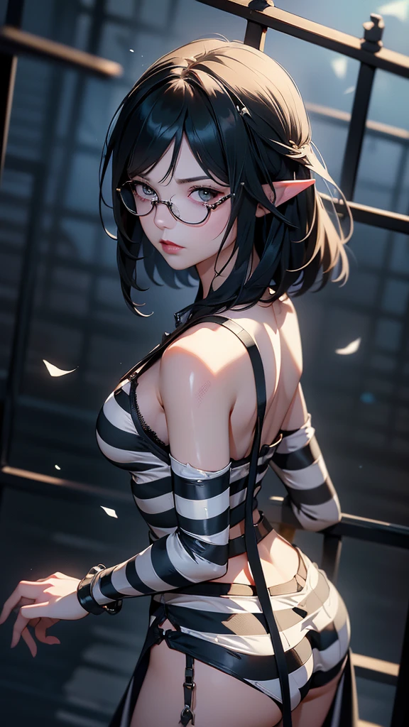 Beautiful girl,Korea, sitting among red light neon, futuristic,
18 years old,Short hair, shoulder length,black hair, medium breasts,wet, sweat, camel toe, red lips ,Wear glasses,
White underwear, sexy pose,
red eyes, cyberpunk world, Squat and spread your legs. Sexy lady, naked girl,
Two horns and a red demon tail, succubus, slim,