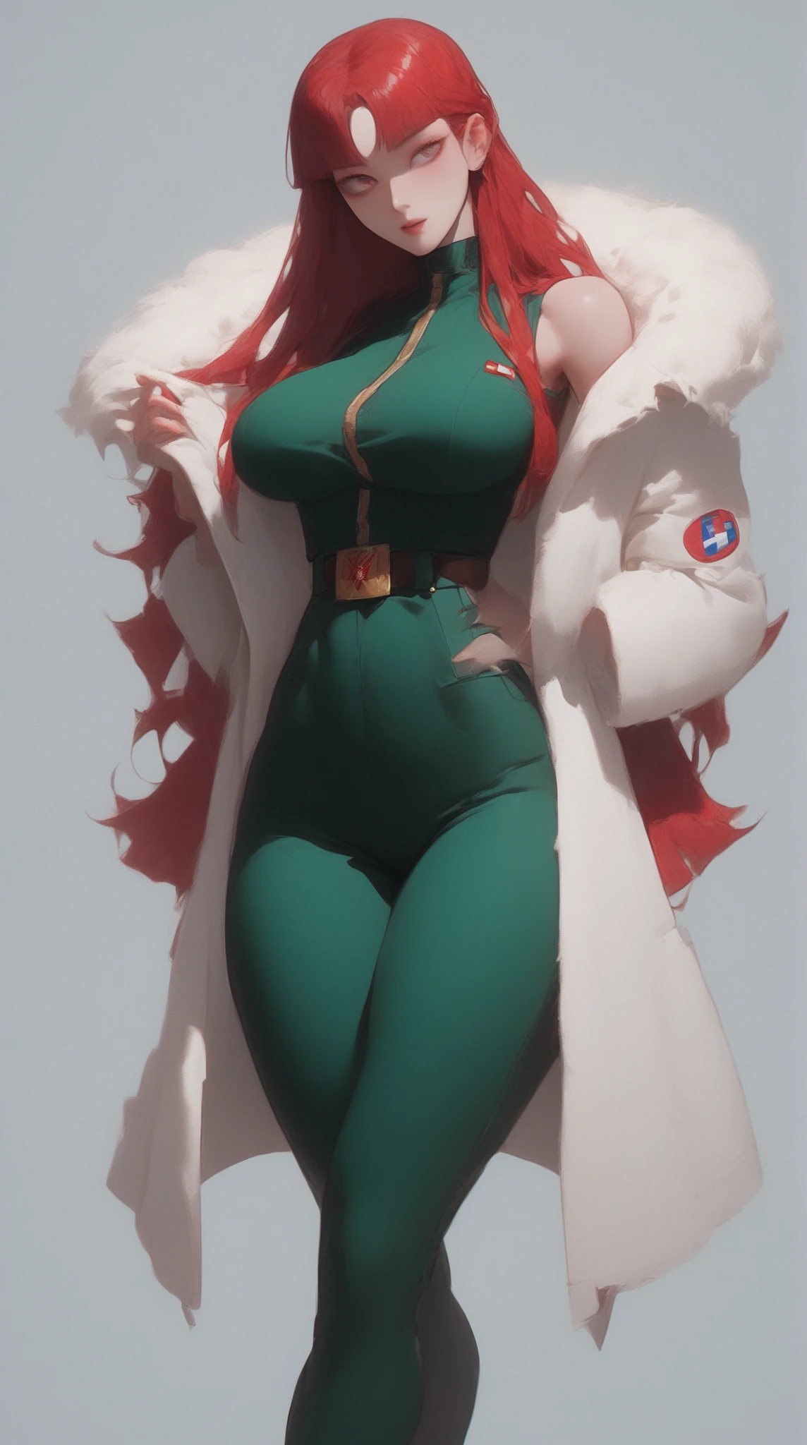 (masterpiece, best quality:1.1), ryouko_(tenchi_muyou!), 1girl, solo, big hair, blue hair, spiked hair, pointy ears, red earrings, puffy sleeves, pelvic curtain, yellow eyes, large breasts, jacket, long sleeves, choker, red gloves, sash, red pantyhose, retro artstyle,, huge breast, bimbo,happy, sharpteeth, victorian cloths,, butler, vest, coat,long skirt, flip flops