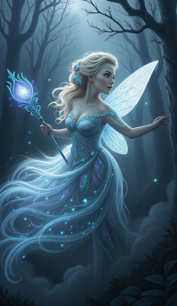 score_9, score_8_up, score_7_up, score_6_up, score_5_up, score_4_up, faceless, an ethereal glow around her in the snow at night, dark fantasy,
a cinematic full body shot of a beautiful fairy in an arctic forest, long hair, blue dress and big glowing blue wings on her back, holding a magical staff, hknature, painting
<lora:ProtectorsOfNaturePony:0.8>, zPDXL2, fixl-art