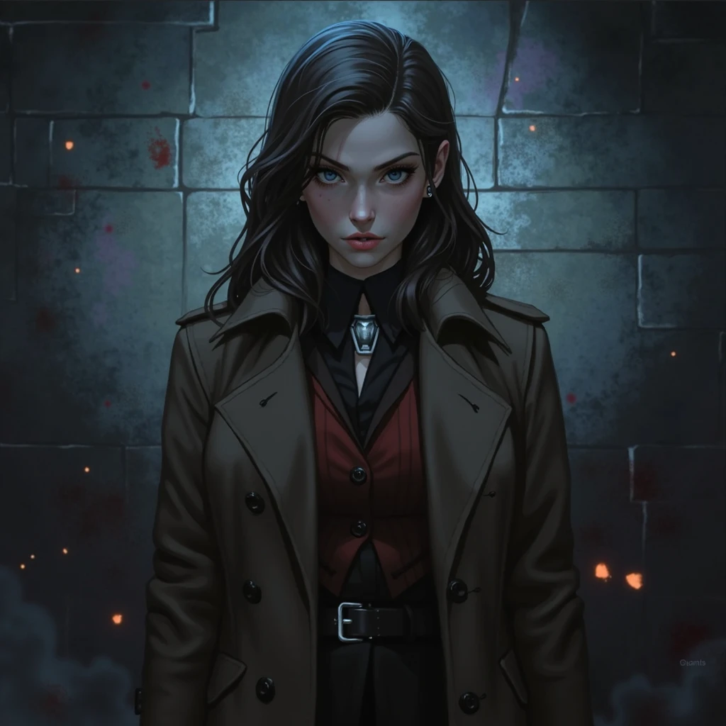 a dark anime character in a black cloak and dark clothes playing a bright green electric guitar in a dark room, colorful posters and items on the walls, detailed face and features, dramatic lighting, cinematic composition, digital art