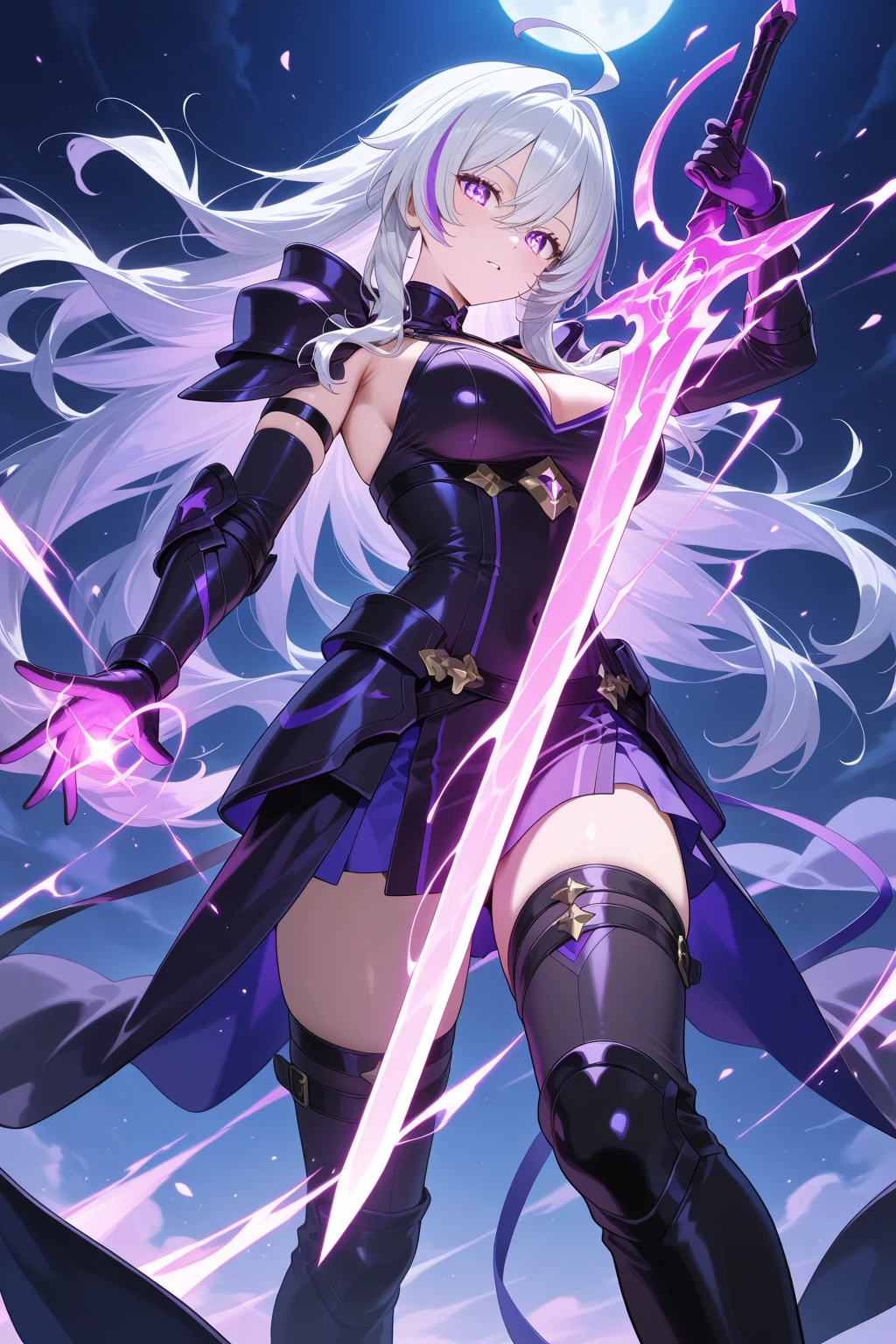 Resolution: 8K digital art, anime art wallpaper 8K BRAKE
Quality: Ultra quality, detailed art BRAKE
Image Quality: Ultra-fine beauty, ultra-fine illustration, ultra-fine animation, ultra-fine short full-body portrait, pixiv digital art BRAKE
Style: White anime Barbie, biomechanical, anime moe art style, dress, desktop background, "Fate/Stay Night", "Fate/Grand Order" BRAKE
Hairstyle: Original hairstyle combining long hair, ponytail, twin tails, bob cut BRAKE
Hair Color: Mainly gold, with blue and green gradient, hot pink highlights BRAKE
Color: Green, blue, gold, light blue, yellow, silver, deep crimson BRAKE
Body Type: Glossy and stylish, 160cm, glamorous curves, healthy balanced figure BRAKE
Emotion and Movement: Lively and confident expression, dynamic yet graceful pose BRAKE
Theme: Fusion of modern and fantasy, anime-style character thriving in a modern club environment BRAKE
Key Elements: Large blue eyes, silver-white hair with hot pink highlights, pointed ears BRAKE
Style: Black headband and silver ribbon BRAKE
Worldview: Fashionable and mystical club, dark pink background with purple and blue lights BRAKE
Outfit: Black corset-style top with deep neckline, multiple black straps, hot pink headphones BRAKE
Accessories: Silver earrings, hot pink headphones BRAKE
Background: Dark pink background with purple and blue lights BRAKE
Perspective and Composition: Frontal view, character centered, surrounding lights accentuate her BRAKE
Light and Shadow: Highlights the shine of accessories and outfit, emphasizes the texture of clothes and body curves BRAKE