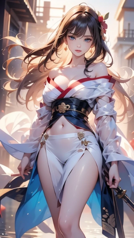best quality,8K, masterpiece, high resolution, 1 Girl, Transparent silk porcelain dress, Fur coat, Hair accessories, Smile, Shut up, Open lips,Large Breasts,Shoulder, Shift Dress, Hair accessories, Necklace, Jewel-like, Chinese clothing, Long gray hair, ear nipple ring, Detailed beautiful eyes, Detailed eyelashes, pretty face,After sex determination_Body,Thin and long legs, Tyndall effect,realistically, Edge lighting, Two-tone lighting,(High Detail Skin:1.2), 8K, Ultra high quality, Digital SLR Camera, Soft lighting, high quality, Volumetric Lighting, frank, Photolysis, high resolution, Bokeh, In a forest, falling snowflakes, Winters, Good afternoon