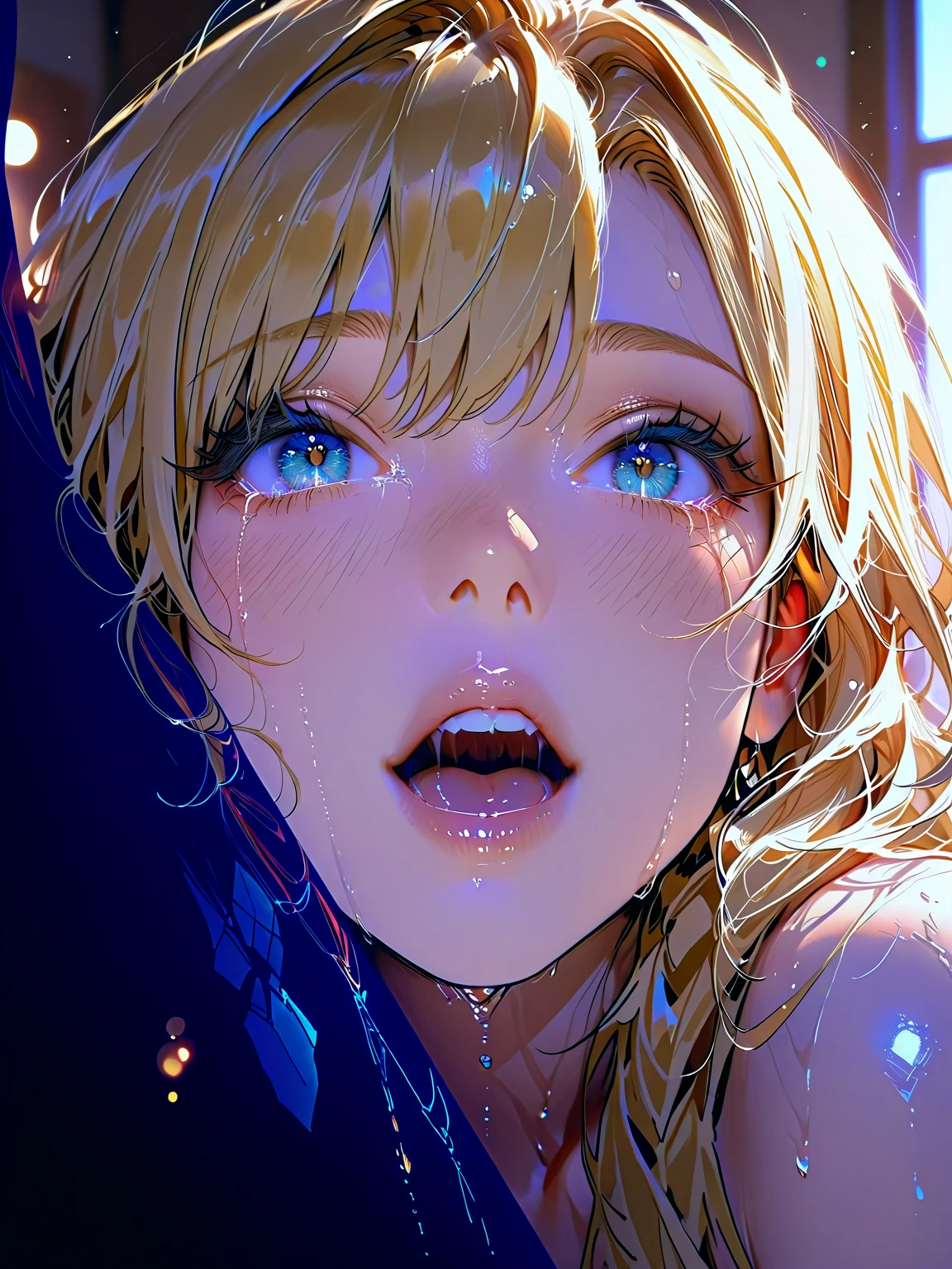 (((Peeing))),((Spread your legs)),Twin tails,ribbon,shame,((Completely naked)),((A beautiful girl appears large across the entire image)),Small stature