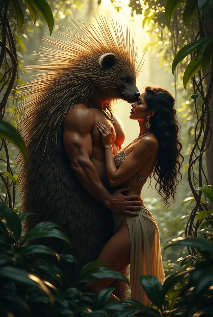 Woman almost nude wolverine