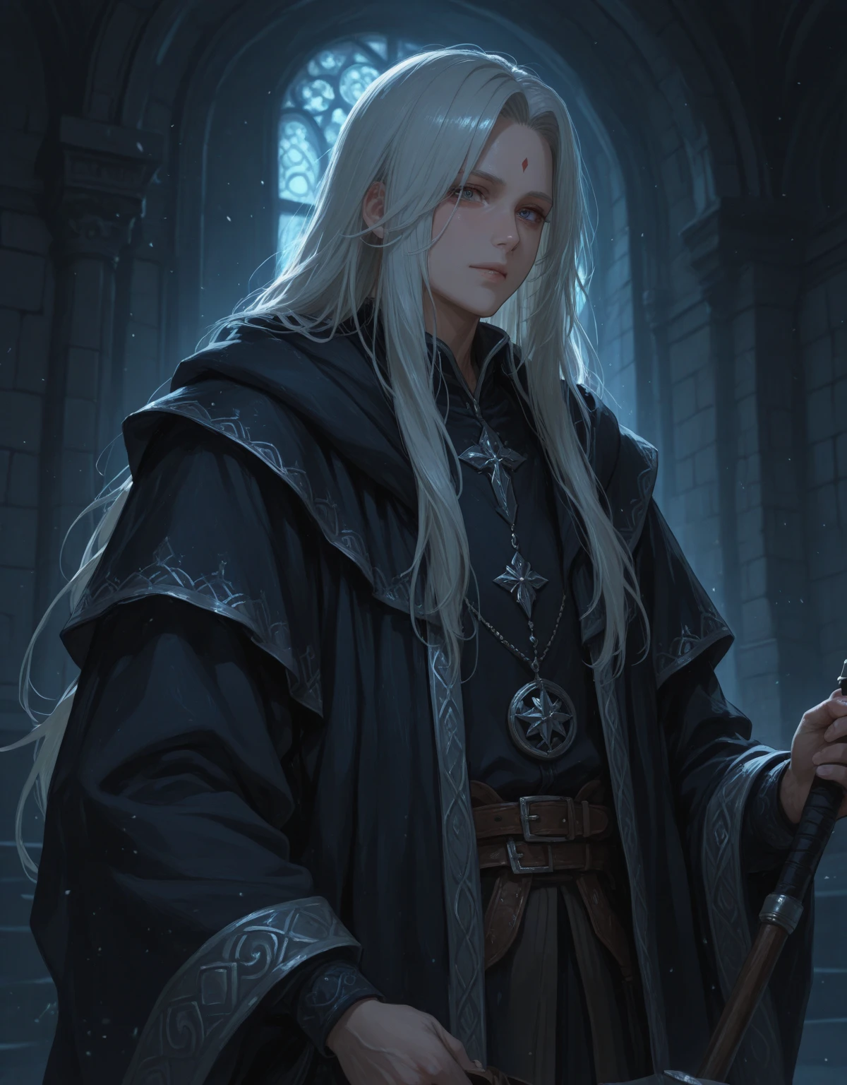 mages,Handsome,a black cloak,Realiy,Realisticstyle,8K,Similar to the original image,Ray traching