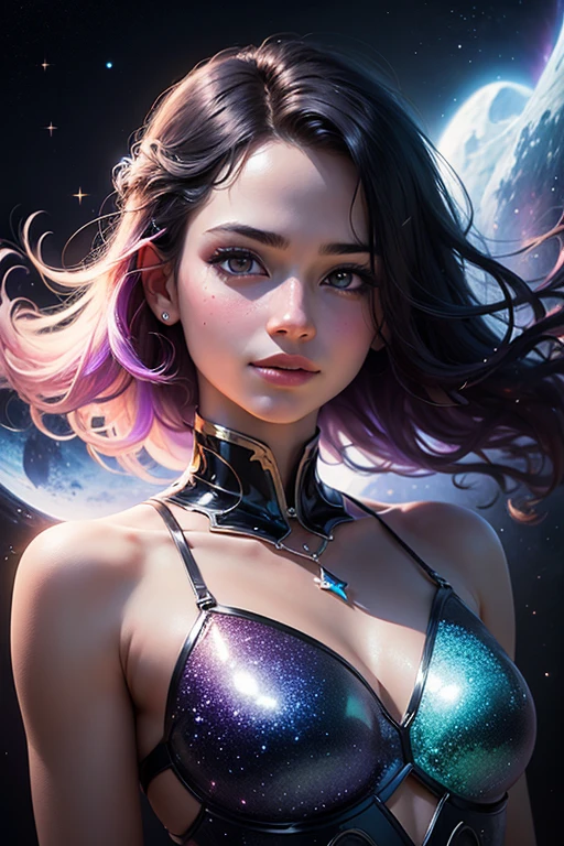 Professional,abstract beauty,approaching perfection,dynamic,Highly detailed,digitalpainting,Artstation,Concept art,Smooth,sharp-focus,illustartion,Artists: by Carne Griffiths, Wadim Kashin,leonid afremov,kandinsky,Psychedelic,watercolour,crystals foil,stylish,Fantastic,a gold,colorful neon, s face, waist-high, portraite of a, up close, near, A glorious sunrise, aura, Glow, multi-colored bright aurora borealis, Spectrum Rainbow,Colored feathers, In a chic, lavender-white-mint-pink gradient hair,  pastel, mixed-language_SMS, (beautiful and clear background:1.2),, fantastic paintings , high detailed eyes, crystals, The Space of the Northern Lights, galaxy, Gorgeous hair, Plants. Loving. Love. ultra detail hair, Best Quality, hiquality, hight resolution, detail enhancement, ((most beautiful image in the world)), Masterpiece, Best Quality, High Quality Detail Enhancement, ((most beautiful image ), Shiny hair, Ultra chic, Topless, naked body, curvy chic body, Stampa Flores, art by stjepan sejic, art by j scott campbell, Artist Guillem March, art by citemer liu, 4k, hight resolution, comic book character, comic, high quality detailed,   style of ::2.0 comix illustration style,tatoon style, hiquality, hight resolution, detail enhancement, 8K, HD, Best Quality, hiquality, hight resolution, detail enhancement, 8K, HDR, sharp-focus, Ultra Detailed, perfect  lighting, Curvy Body, Lush big breasts, Curvy big hips, sparks, Stars, The Cycle of the Stars