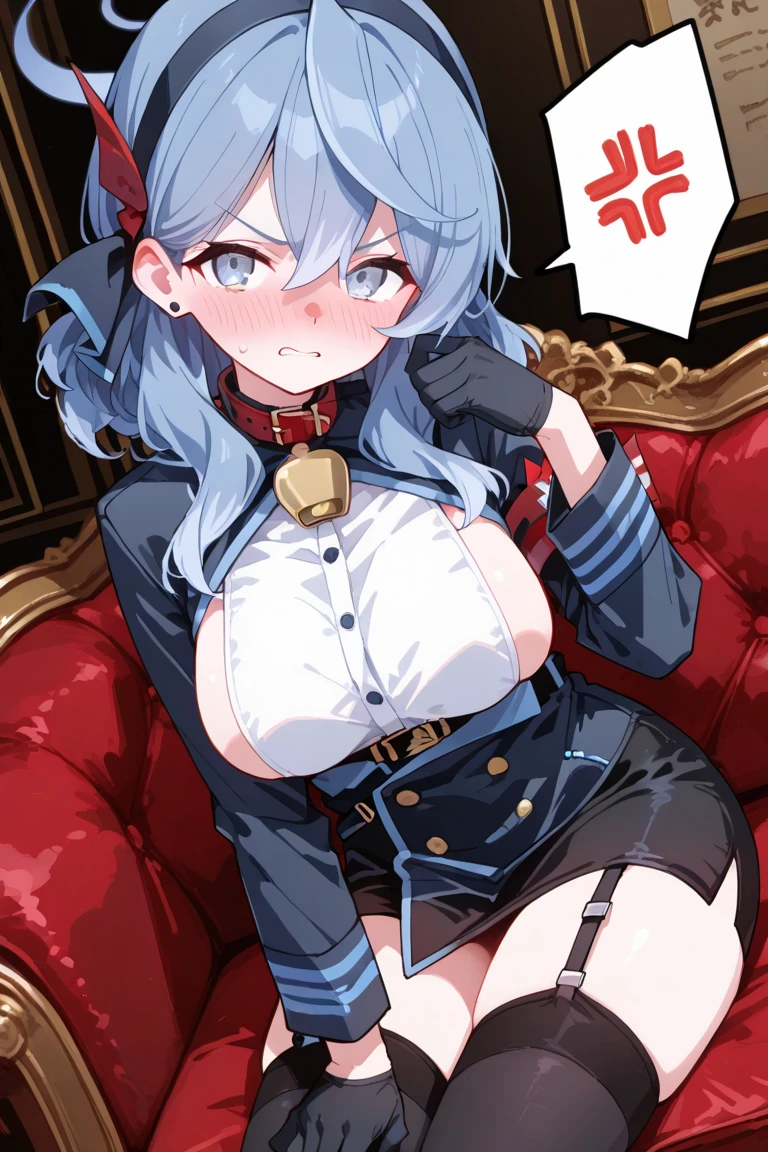 girl、high school student、Gray Hair、Short Hair、Bob、Orange Eyes、Thick thighs、（（G-Cup））、Make your breasts bigger、smile、teasing、（（highest quality））、Anime Style、Bunny girl、High leg cut、Rabbit Pose、Show off your cleavage、Shoulders stick out、I can see your crotch、Bedroom
