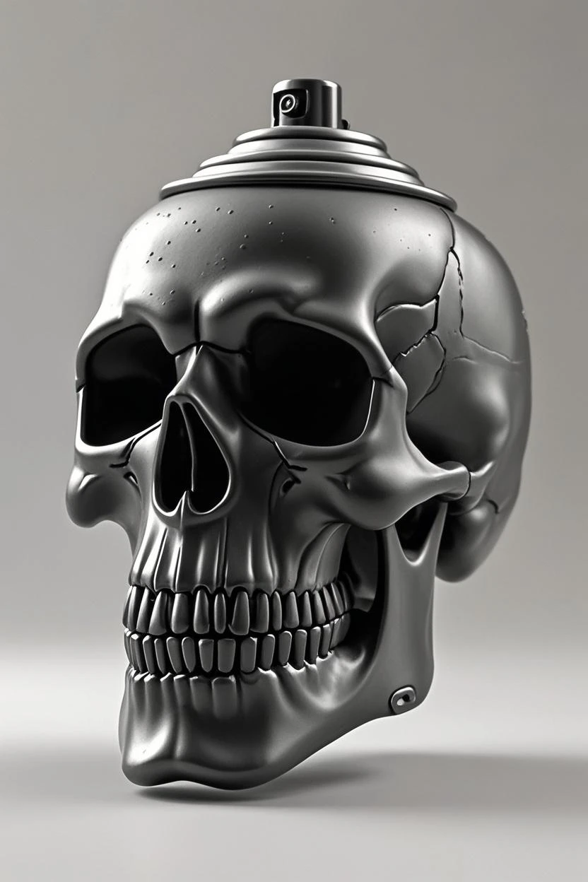 A magnificent glass fire skull in monochrome, very textured and full of details