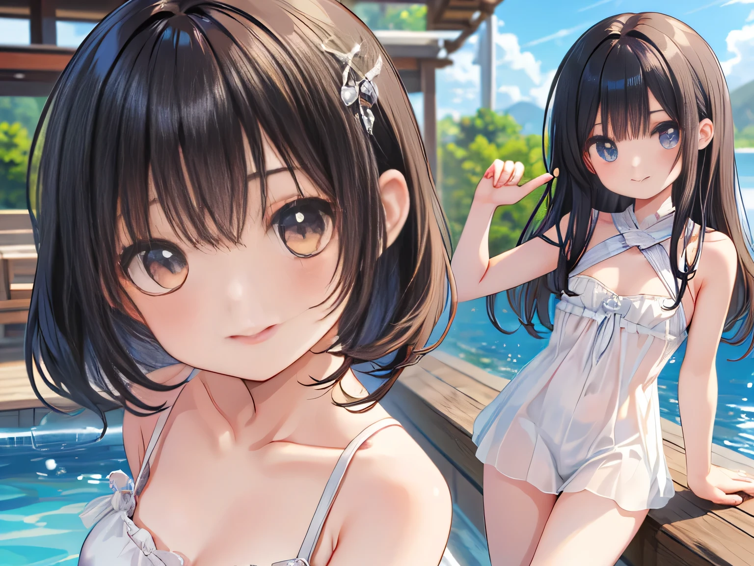 And soul、Stickers、1 beautiful 3 year old girl、a bit、(((Baby Face:1.85、Baby Face:1.85、Baby Face:1.85、Extreme close-up photo of super flat chest、Pink pajamas、I mainly draw small breasts、Ultra-flat breasts乳首:1.85、A loving smile、Ultra-flat breasts:1.85、Short length、short hair、Stretch out and spread your arms)))、blush、Sleeping together、Ultra-flat breastsの乳首、Pigtails、Baby Face、Baby Face、Baby Face、Short length、Short length、Short length、Ultra-flat chest、Ultra-flat chest、Ultra-flat chest