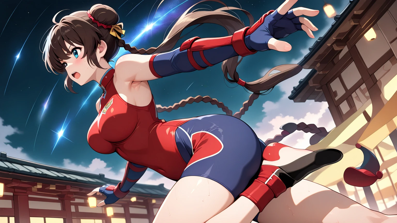 looking grim bison, red outfit and military, cap, cape, purple magic, beautiful eyes, high detail skin, high detail eyes, high detail hair, highres, ultra detailed, ,sharpen picture, Highly detailed, masterpiece, best quality, upper cut,