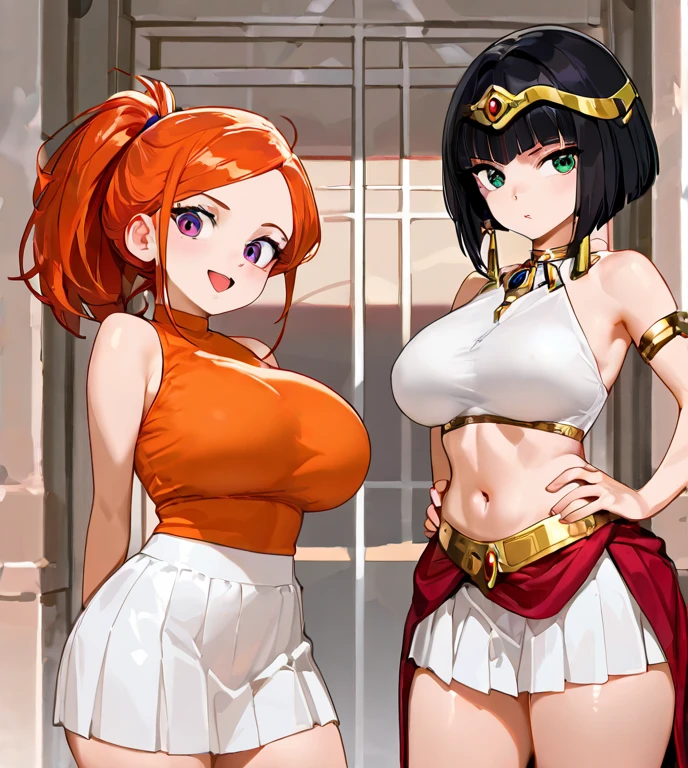 ruka, seductive smile, (3heads:1.5), (huge breasts:1.5), (beautiful eyes:1.5), (detailed eyes:1.5), 3heads, three headed girl, Hot girl, baddie, staring, glaring, bad attitude, mean girl, crazy, smoking, sensual, attractive,
blush, lipstick, jewelry, earrings, complex detailed background, casino environment, fancy interior environment, rich
interior, masterpiece, best quality, highly detailed, a anime girl in maid uniforms, holding pistol, maid
outfit, cleavage, evil smile, smile, open mouth ,ecchi anime style, anime girls, ecchi style, ecchi, digital
anime art!!, in anime style, official artwork, (nsfw) not safe for work, beautiful anime maid girl, anime
style 4 k, micro skirt, exposed belly, exposed navel, exposed midriff, exposed lower belly, holding a gun, ,