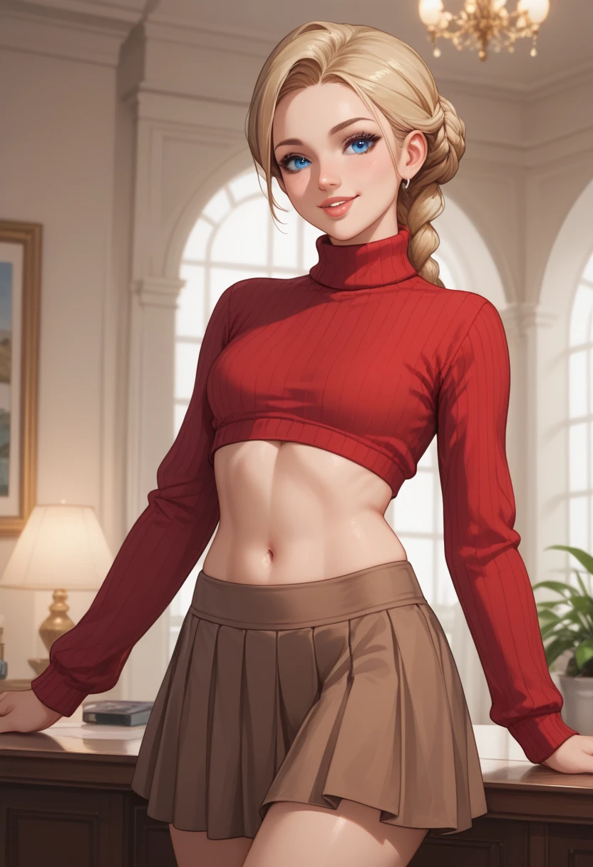((top-quality)),
cammy,
Olive Drab leotard,
Red beret,
Beautiful skin,
Beautiful belly,
hips up,
sweet,