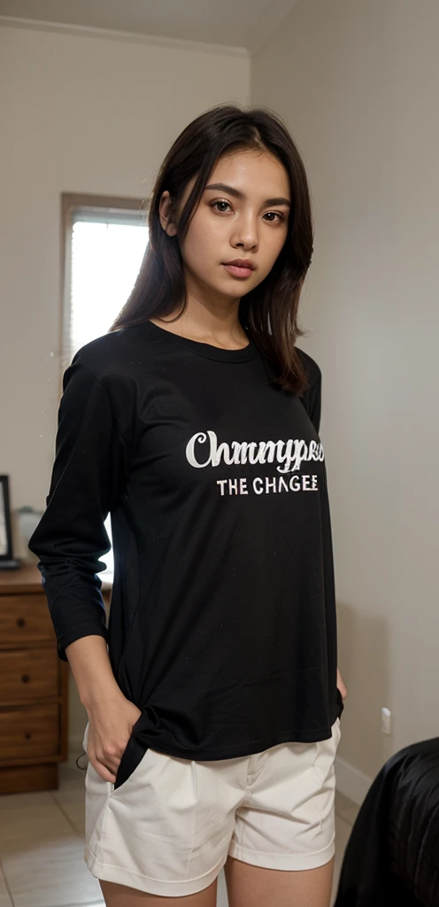 a cute tan chinese girl wearing glasses, jeans pants, white crop top, beautiful detailed eyes, beautiful detailed lips, extremely detailed face, long eyelashes, photorealistic, 8k, ultra-detailed, physically-based rendering, vivid colors, professional photography, high quality, masterpiece, photo-realistic, sharp focus, HDR