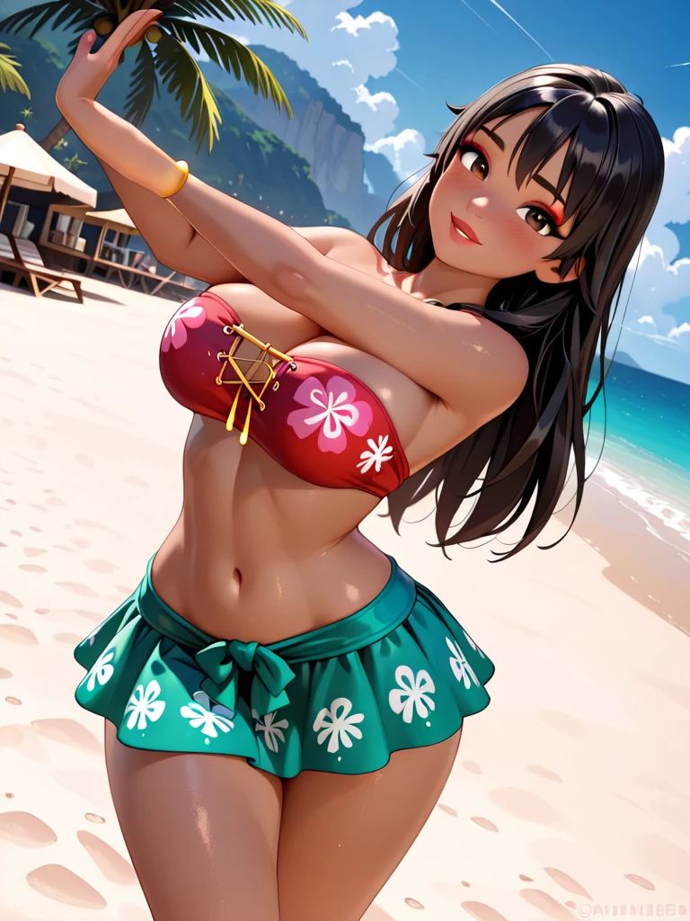 (cat girl:1.6), comely, marvelous, 17 years old, splendid, musclegirl, blackquality hair, high resolution, (アニメ:0.5)