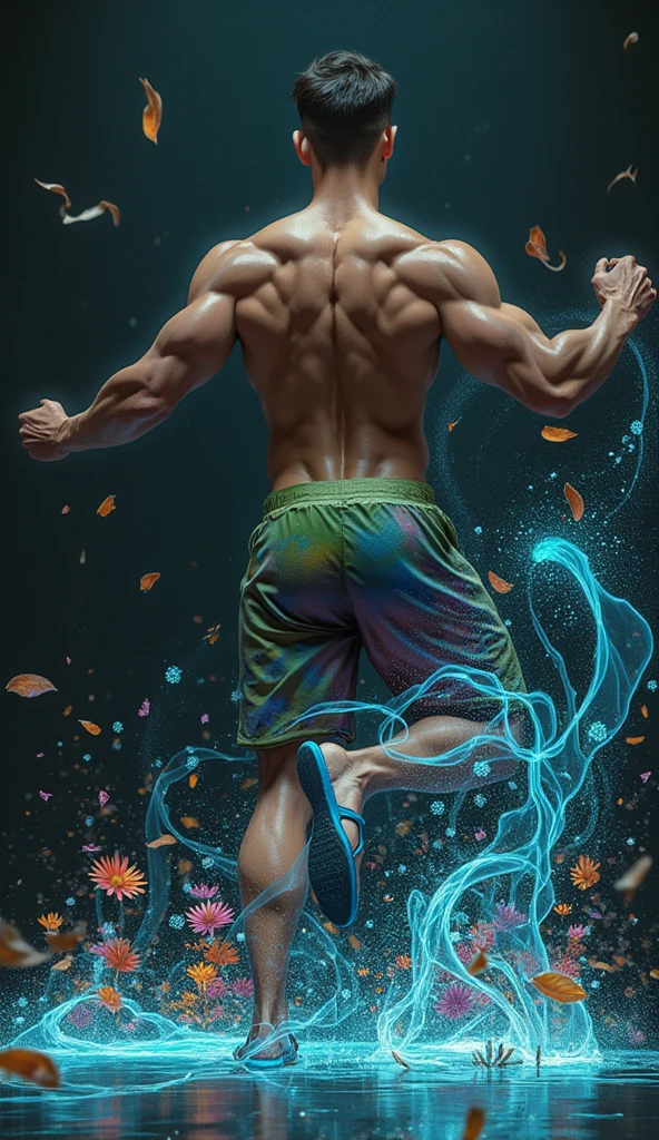 (mid_shot:1.3),(1 male:1.2),(muscle man:1.1),(frontal illumination:1.2),with a silver body and glitters with lights above,extreme iridescent reflection,in the style of vray tracing,vibrantmanga,shiny/ glossy,rococo pastel,fluid form,tinycore,fluid impressions,vray,machine aesthetics,yanjun cheng,silver,shiny eyes,fluidform.,the young warrior,male characteristics,