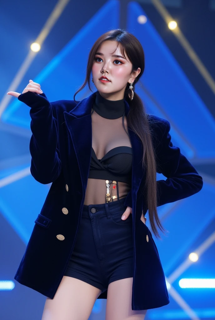 masterpiece、Highest quality、Ultra-high resolution、、colorful、Flat Color、Depth of written boundary、Lens Flare 1 Girl、、Black-haired、Staring at the audience suit Dress shirt belt Working Adults case OL Black jacket Glare Big ample breasts Sex jeans