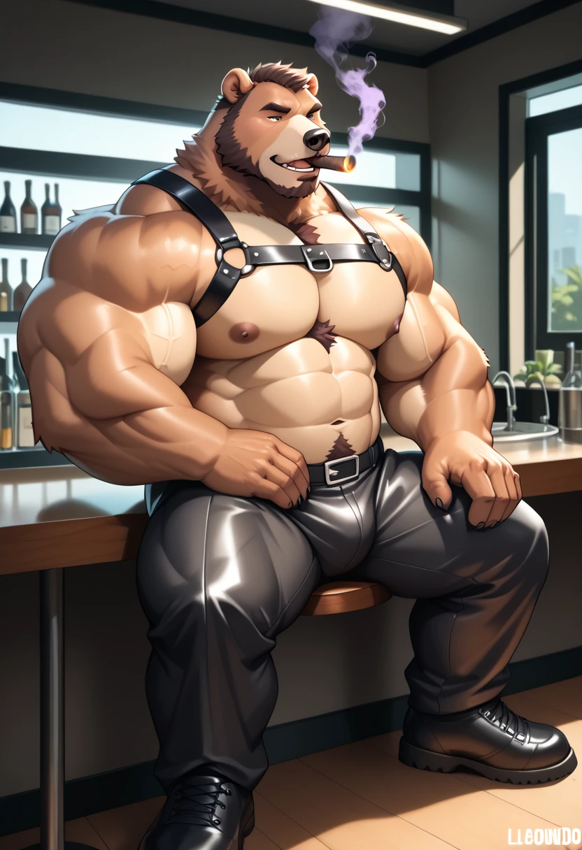Male Doberman、Hands in pants、Hands touching the crotch、Winking、Abnormally large amounts of chest hair、Abnormally large amounts of armpit hair、Abnormally large amount of belly hair、Abnormally large amounts of pubic hair、Doberman Colors、Naked Doberman、Doberman pattern、Slender body、Beautiful Abs、Developed muscles、Shaggy body hair、Golden big eyes、Sharp toenails, Composition looking up from directly below、Mystical effects、White Breath、Abnormally short trunks、Dull light blue trunks、