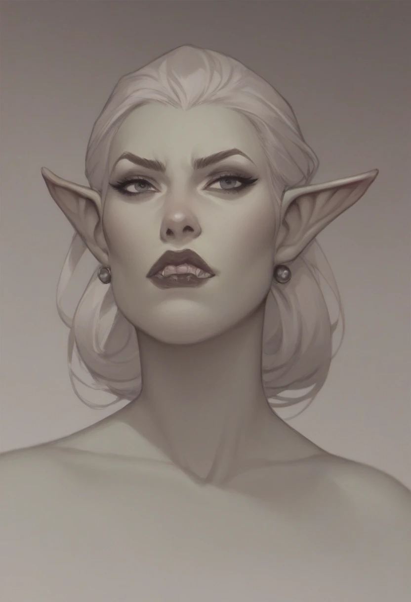 1970s retro fantasy, vintage magic realism, dark gothic fantasy, ethereal beauty with enchanting faces, epic battle scene: fierce orcs clashing with a mesmerizingly alluring elf sorceress woman, swirling magical energies, evocative Frank Frazetta style, detailed textures, dynamic composition, rich with lore and mystique, dramatic lighting casting eerie shadows.
