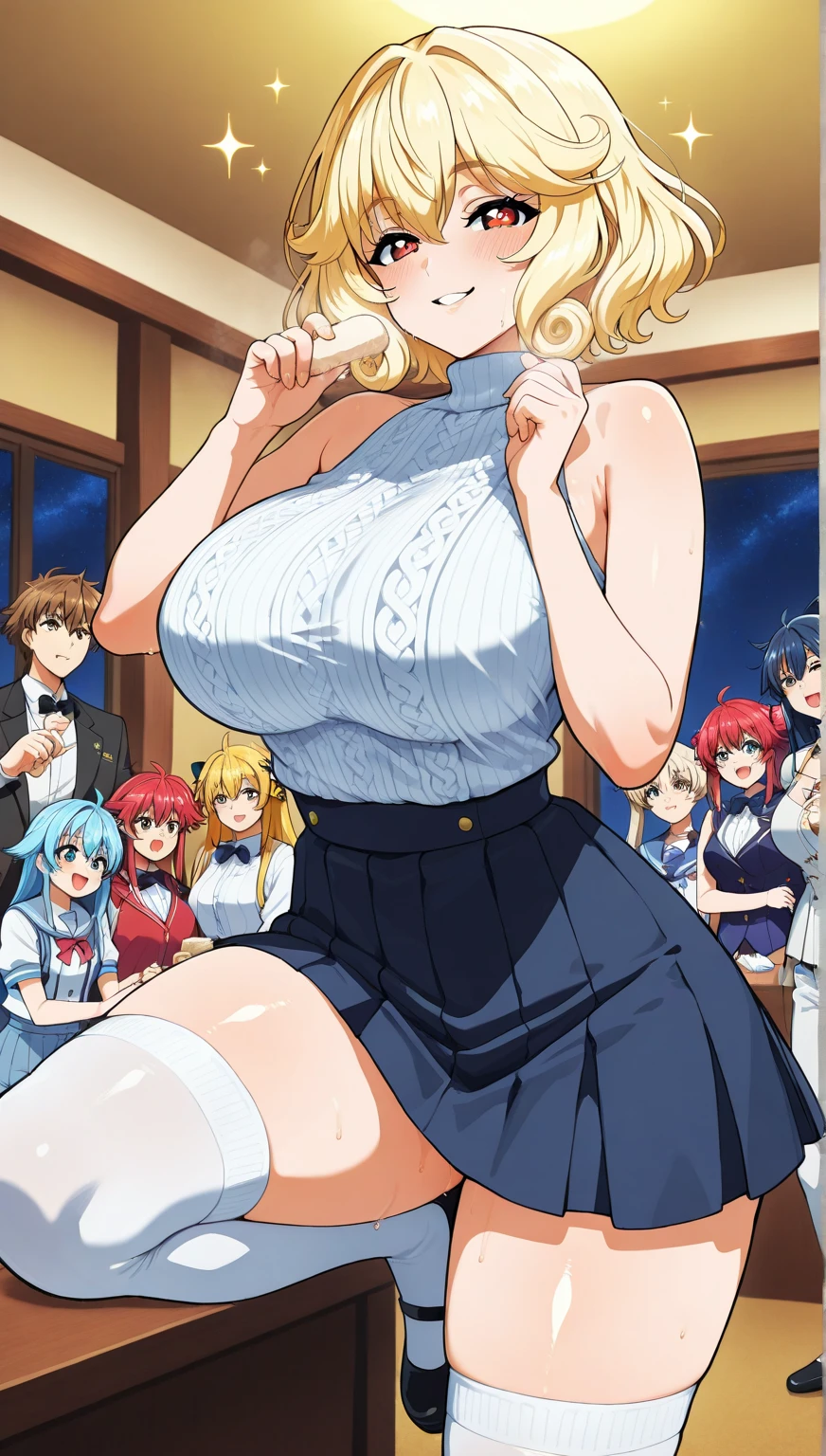 Gigantic breast, slim thighs, slim waist, muscle mommy, Mereolona Vermillion, fire magic