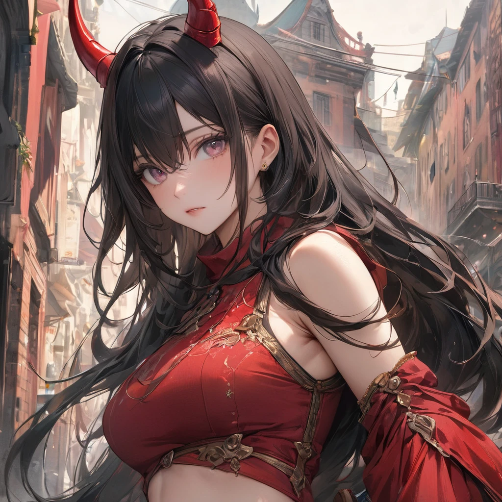 (Masterpiece, Highest Quality, Best Quality, Official Art, Aesthetics :1.2), (A curvy Girl :1.3, (wide waist:1.2)), (Fractal Art :1.3), Deathlight, succubus, blood Moon, Clothes with Absurd Details, Vortex,