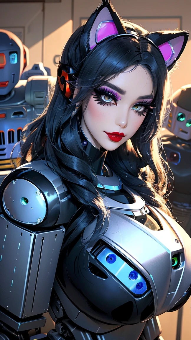 Beautiful black latex woman, olhos azuis, coberta com rosas vermelhas iluminadas, bright blue white glowing heart, visible from human, noite, Colouring, photography hyper-detailed cinematic hdr lighting, softbox lighting, Detalhe extremo, 8k, 3D-rendering, Hiper realista, NVIDIA,