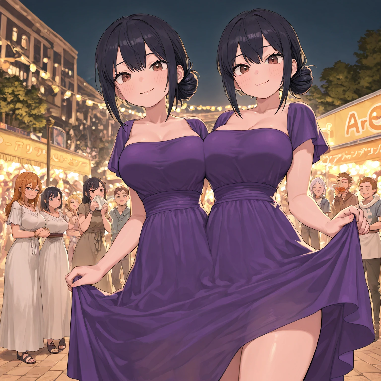 Naked the two girls, wet, shiny, with semen in the vaginas