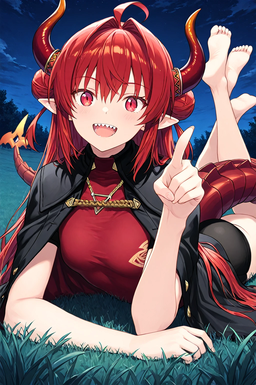 score_9, score_8_up, score_7_up, score_6_up, score_5_up, score_4_up, best quality, high quality, source_anime, rating_safe, anime screencap
BREAK
lizbrave, pink hair, long hair, two side up, curled horns, pointy ears, blue eyes, dragon tail, hair ribbon, red bikini armor, pauldrons, shoulder armor, white cape, silver trim, black thighhighs, gloves, flat chest, 1girl, solo
BREAK
sitting, forest, stream, dappled sunlight, detailed background
<lora:dsliz_pd6:1>