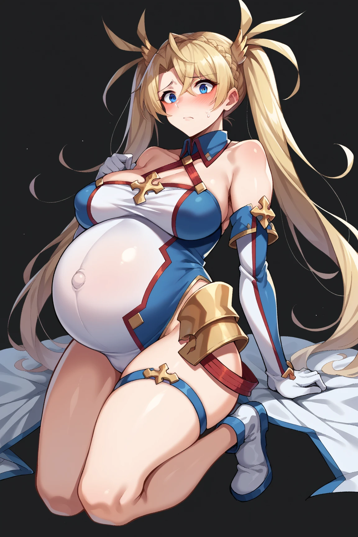 最high quality, high quality, 8k、High resolution,Highest quality、solo、Very beautiful proportions、Adult woman in a white bikini, Archangel Style、super Wild Angel, A happy open-mouthed smile、Thick thighs、Naturally Shaped Fingers、Long neck、From below、Looking at each other, our eyes met、big exposed belly、Blonde hair and blue eyes、Majestic Angel, Anime Goddess, Wild Angel, From below、thick, Beautiful and attractive anime woman, Huge and stunning goddess shots, Angel Knight Adult Female, adult female angel, She has angel wings on her back,Highly detailed goddess shot