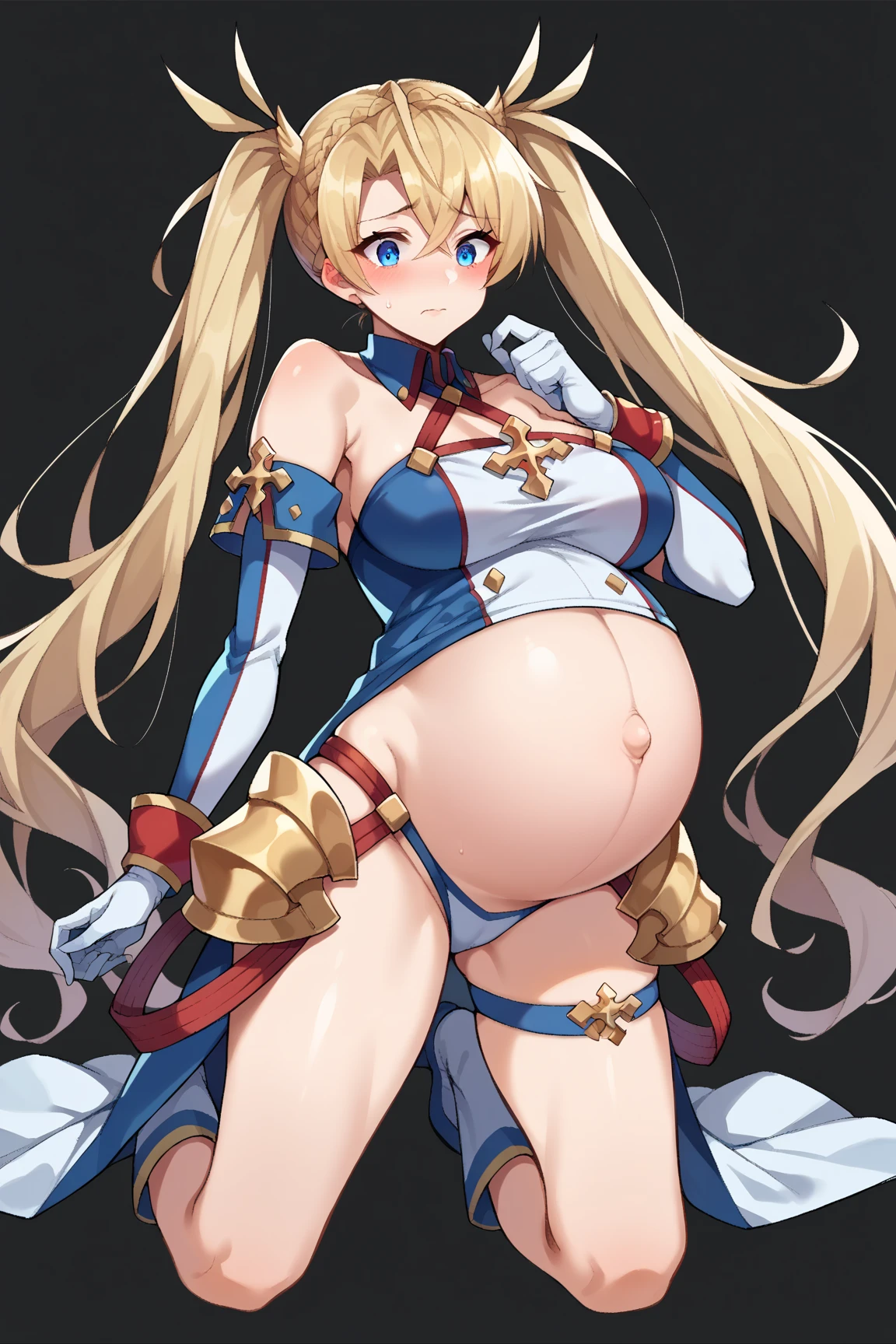 masterpiece, best quality, cute eyes, solo, high fantasy outfit, ((white background)), full body, multiple views, boots, sword, sex, pussy, m legs,